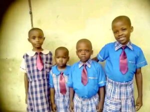 some children on another school uniform